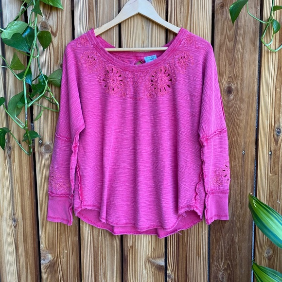 Free People Rugged Pink Long Sleeve Tunic - Picture 2 of 16